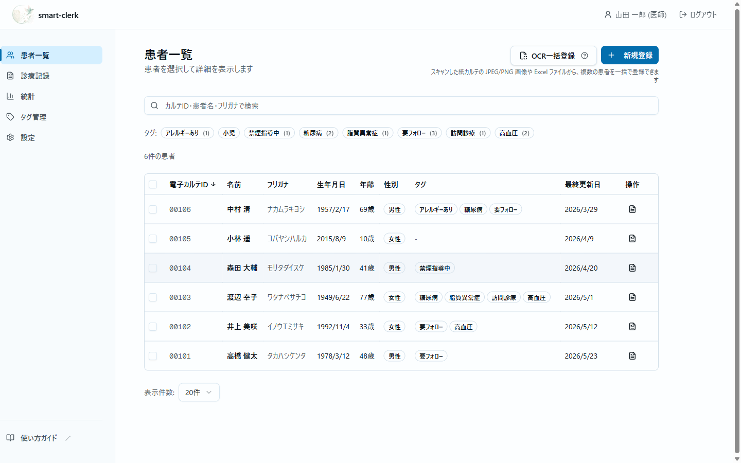 患者一覧